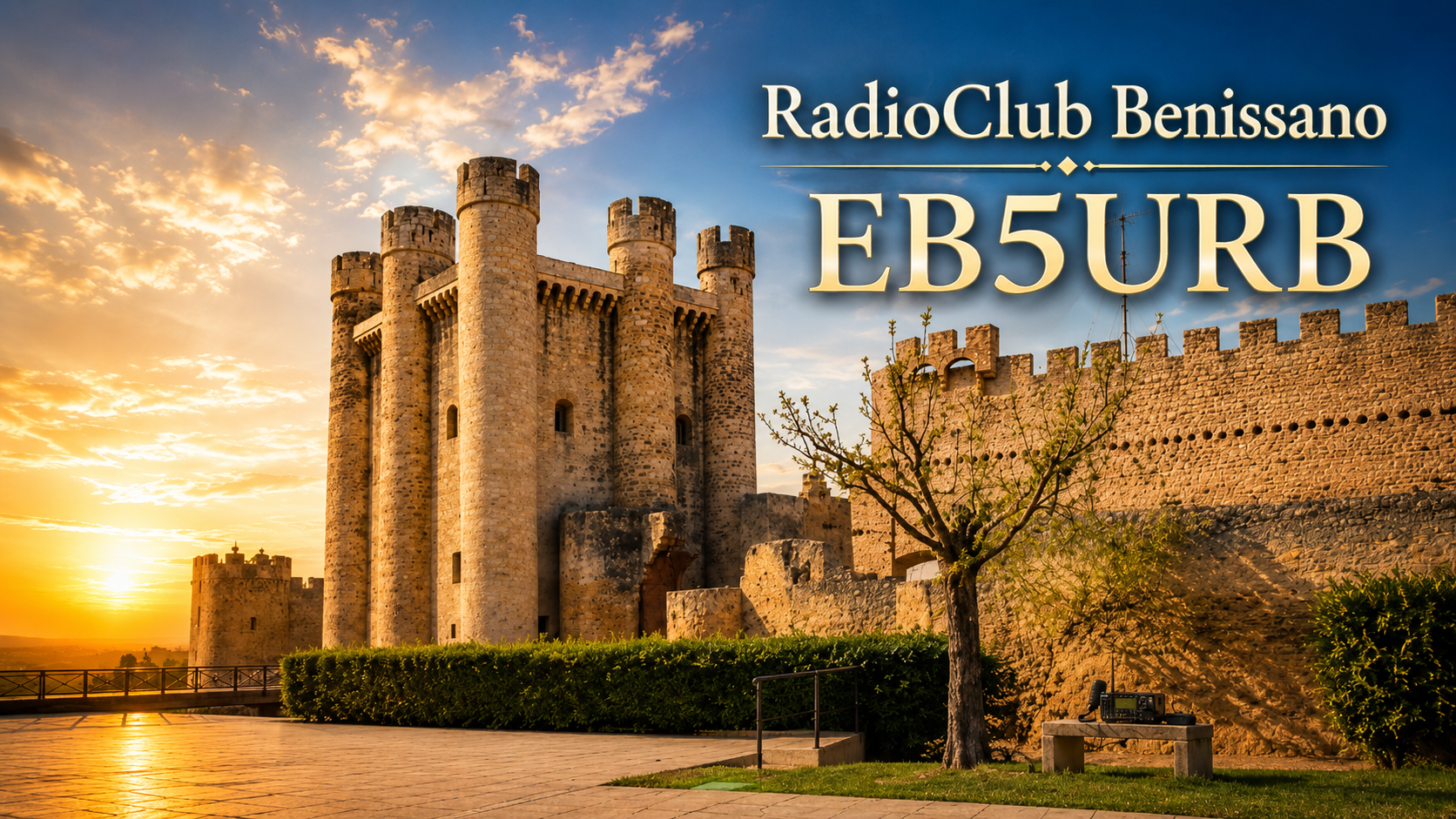 RadioClub Benissano EB5URB con el Castillo de Benissanó